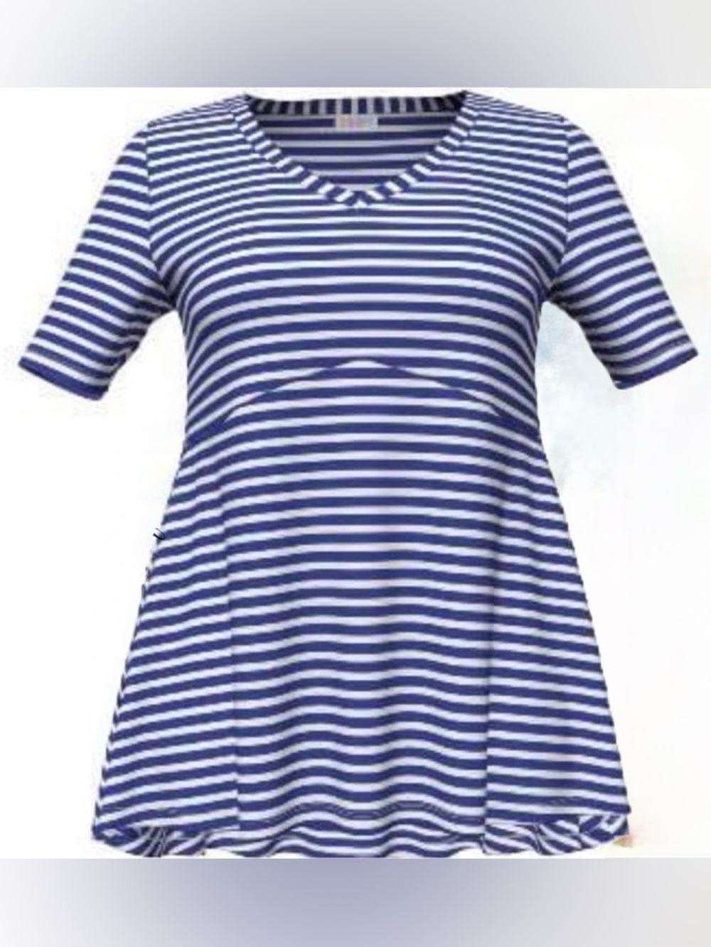 LuLaRoe Jana Navy and White Striped Women's V-Neck Top NWT Size XL